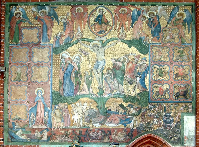 Gotycka polichromia „Ukrzyżowanie i Sąd Ostateczny” w Katedrze św. Janów Chrzciciela i Ewangelisty w Toruniu z ok. 1380 r.